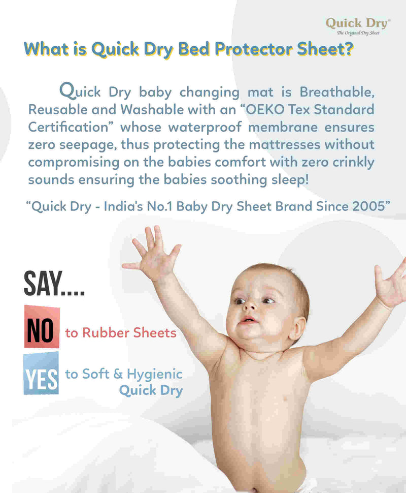 Quick Dry Baby Bed Protector Plain - Pack of 2