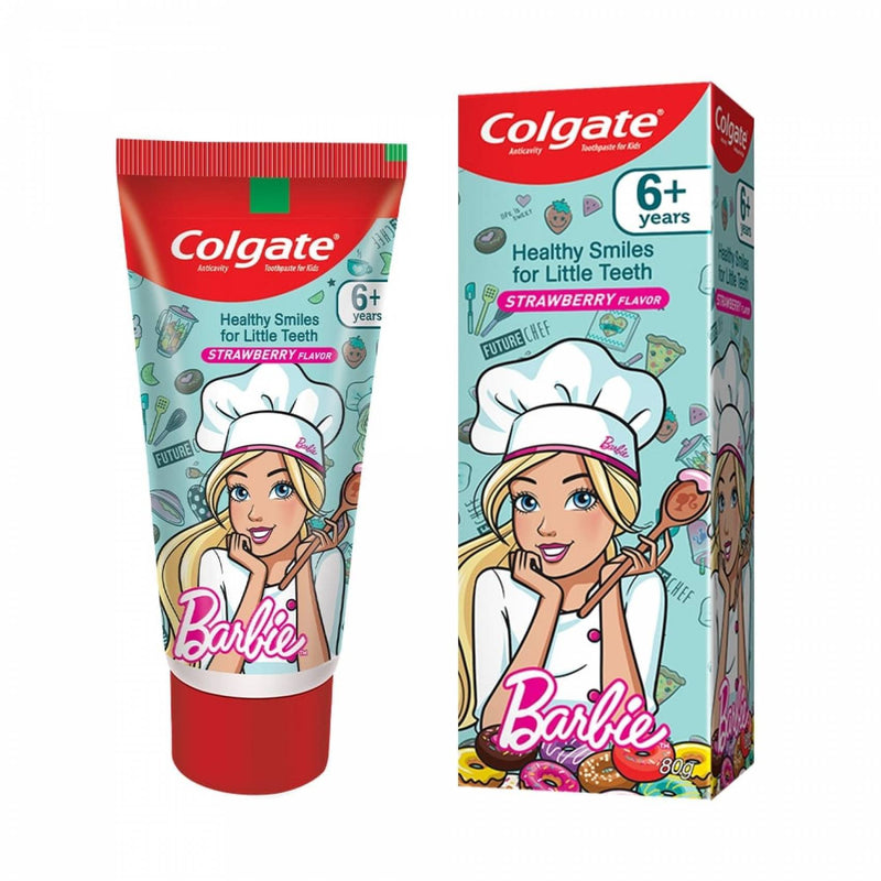 Colgate Kids Toothpaste, Gentle Protection for 6+ Years, Barbie, Strawberry Flavour, 80g - The Kids Circle