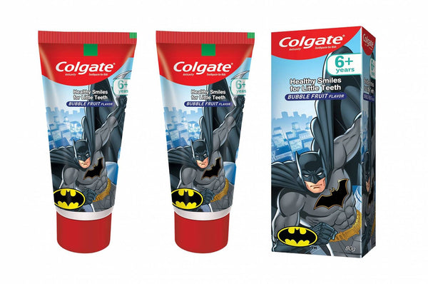 Colgate Kids Toothpaste, Gentle Protection for 6+ Years, Batman, Bubble Franceuit Flavour, 80g - The Kids Circle