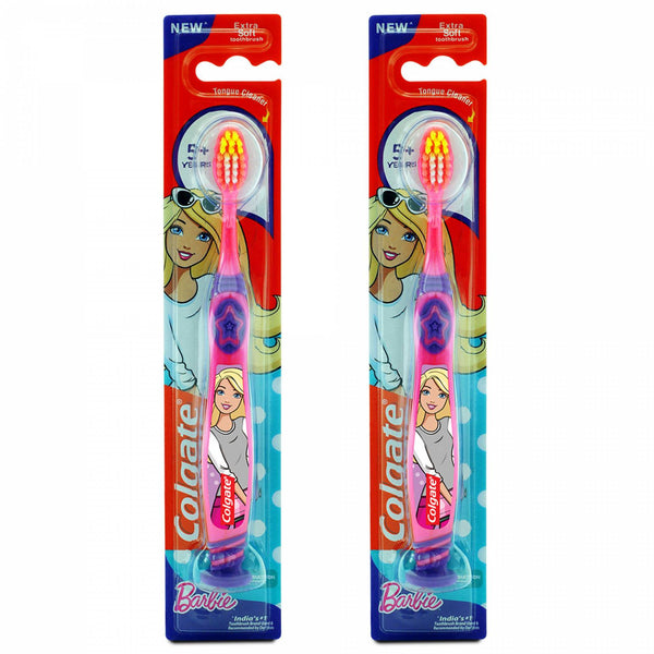 Colgate Kids Barbie Toothbrush, Extra Soft with Tongue Cleaner - The Kids Circle
