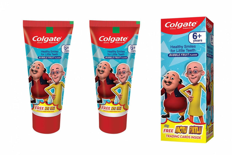 Colgate Kids Toothpaste, Gentle Protection for 6+ Years, Motu Patlu, Bubble Franceuit Flavour, 80g - The Kids Circle