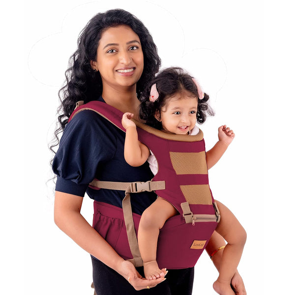 LuvLap Royal Hip Seat Baby Carrier with 4 Carry Positions, Baby Carrier with Hip seat for 6 to 24 Months Baby, Adjustable New-Born to Toddler Carrier, Max Weight Up to 15 Kgs