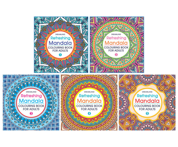 Dreamland Refreshing Mandala - Colouring Book for Adults (Pack) (5 Titles) - The Kids Circle