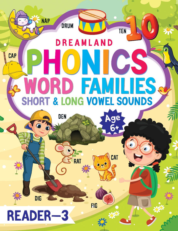 Dreamland Phonics Reader - 3 (Word Families Short and Long Vowel Sounds) Age 6+ - The Kids Circle