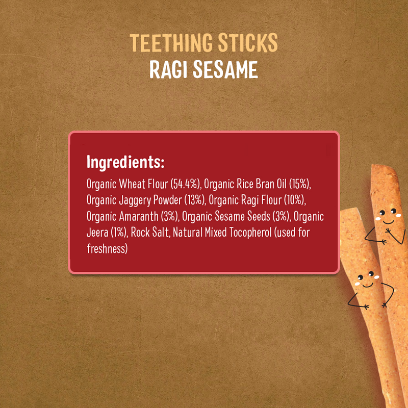 Timios TEETHING STICKS- Ragi Sesame-Pack of 2