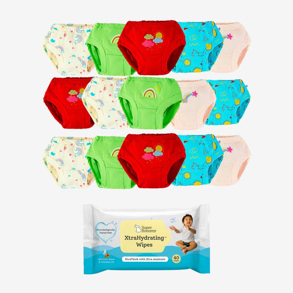 SuperBottoms 15 Pack Briefs + FREE Wipes 40 pack