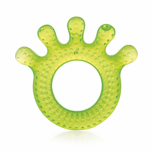 BeeBaby Fingers Shaped Teethers for 3 to 6 Months BPA Free. Cooling Water Filled Baby Teether, Soft Teething Toy for Babies with Carry Case, Soothes Gums and Easy to Grip (Fingers Shape, Green, 3 Months+)