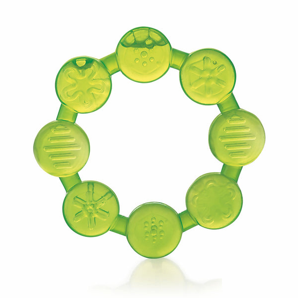 BeeBaby Ring Teethers for 3 to 6 Months BPA Free. Cooling Water Filled Baby Teether, Soft Teething Toy for Babies with Carry Case, Soothes Gums &Easy to Grip for Infants (Ring Shape, Green, 3 Months+)