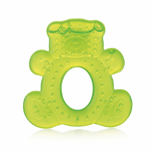 BeeBaby Teddy Teethers for 3 to 6 Months BPA Free. Cooling Water Filled Baby Teether, Soft Teething Toy for Babies with Carry Case, Soothes Gums and Easy to Grip (Teddy Shape, Green, 3 Months+)
