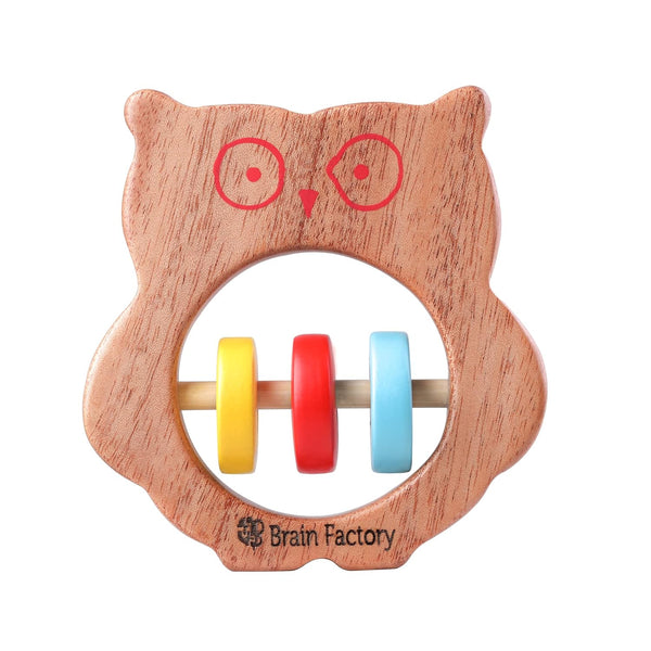 Brain Factory Neem Wood Teether Rattle Owl (Age 3 months and above)