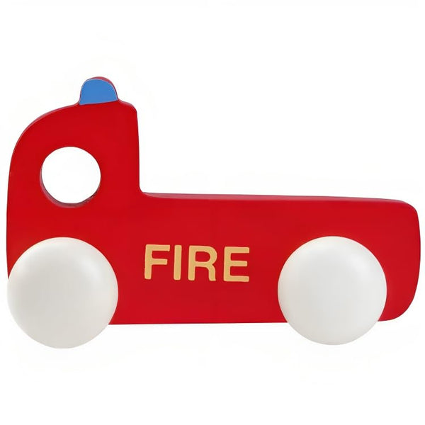 Brain Factory Wooden Vehicle Toys for Kids-fire engine (Age 1 year and above)