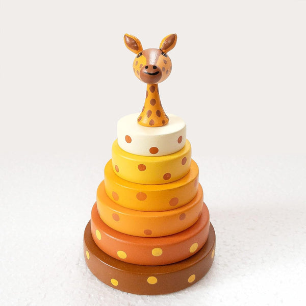 Brain Factory Giraffe Stacking Ring Wooden Toy Age (1-3)