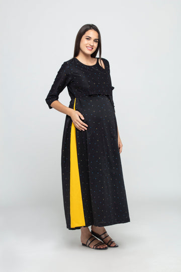 mamma's maternity Women Maxi Brown Dress - Buy mamma's maternity Women Maxi  Brown Dress Online at Best Prices in India