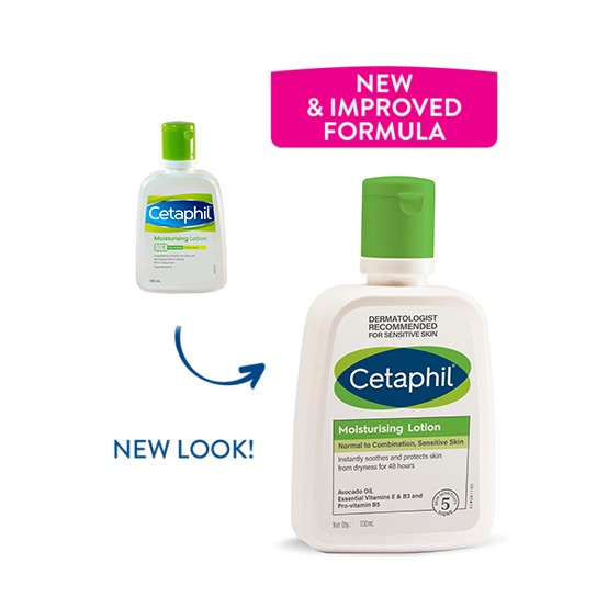 Cetaphil Moisturizing Lotion for Normal to Combination, Sensitive Skin| 100 ml| Moisturizer with Niacinamide, Panthenol| Non-greasy, Won’t Clog Pores| Dermatologist Recommended| Paraben, Sulphate Free
