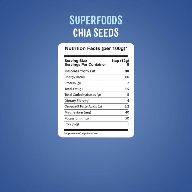 Timios Organic Chia Seeds|Great Source of Fibre|High Antioxidants and Nutrients|Healthy Snack|Pack of 2