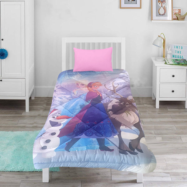 Cot and Candy Disney Frozen Winter Princess - Micro Comforter - Single Size ( 225 x 150 cms) - Reversible Design