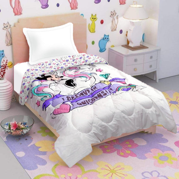 Cot and Candy Minnie Mouse 100% Cotton Unicorn Comforter - Toddler Size ( 150 x 100 cms) - Reversible Design