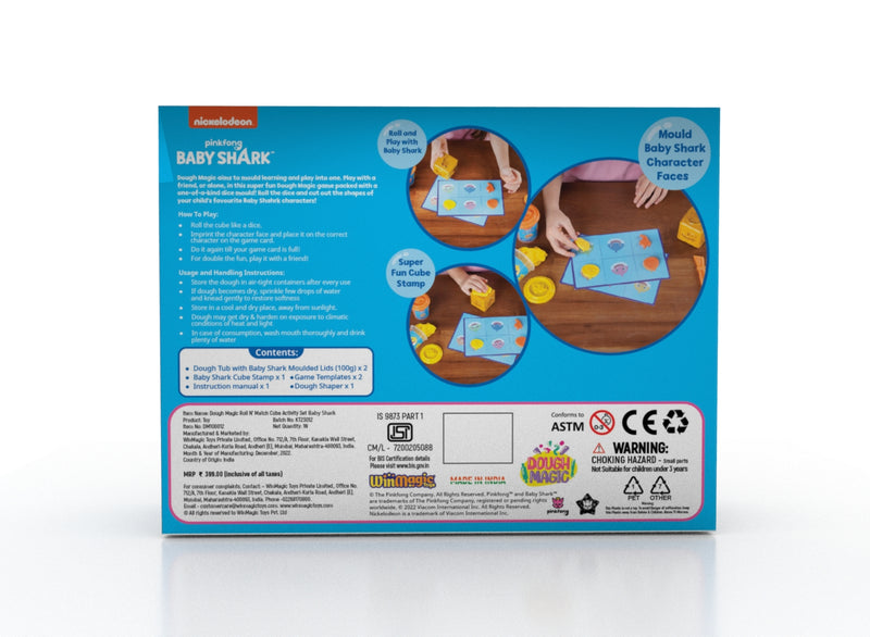Winmagic Dough Magic Roll N' Match Cube Activity Set - Baby Shark