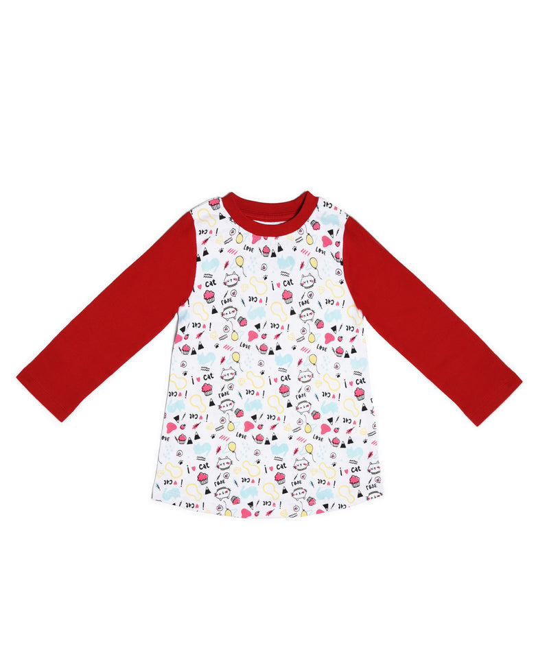 Go Bees Premium Organic Cotton Red and White printed dress