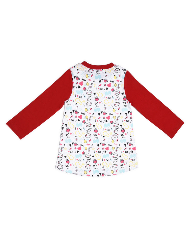 Go Bees Premium Organic Cotton Red and White printed dress