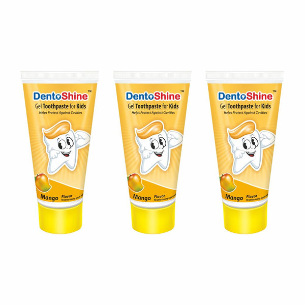 DentoShine Gel Toothpaste for kids - (Mango, Pack of 3)