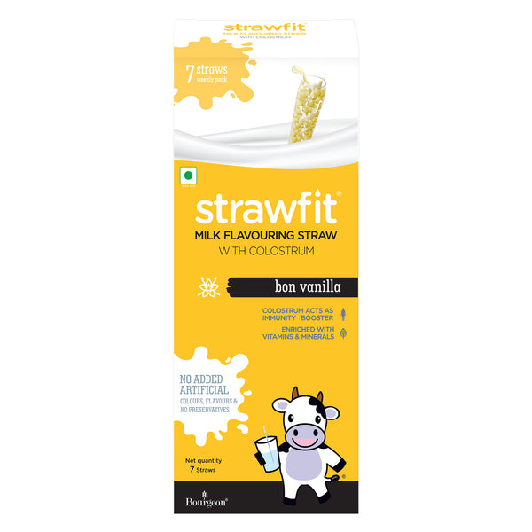 Strawfit Vanilla, Milk Flavoring Straw With Colostrum For Kids' Immunity, Health And Nutrition