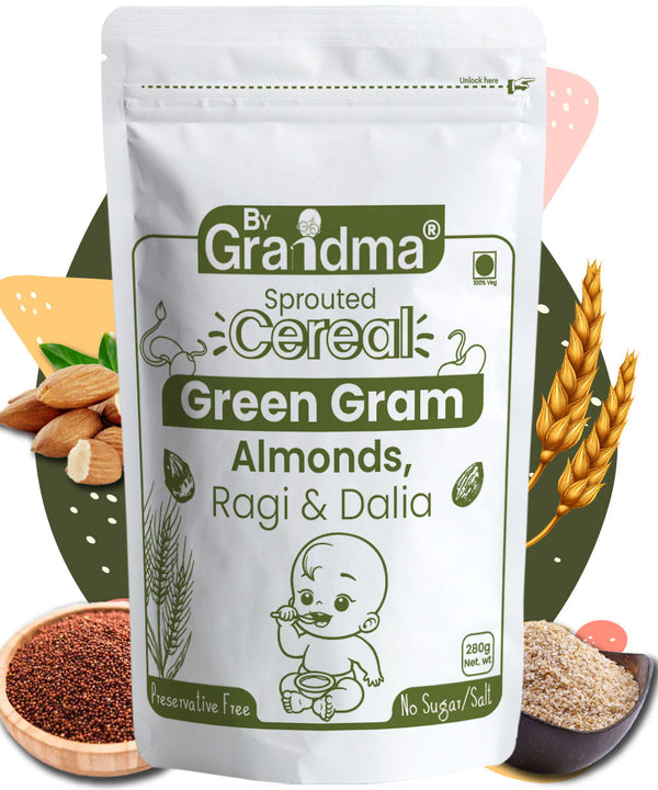 ByGrandma® Sprouted Ragi, Green Gram, Dalia with Almonds Porridge Mix - ByGrandma