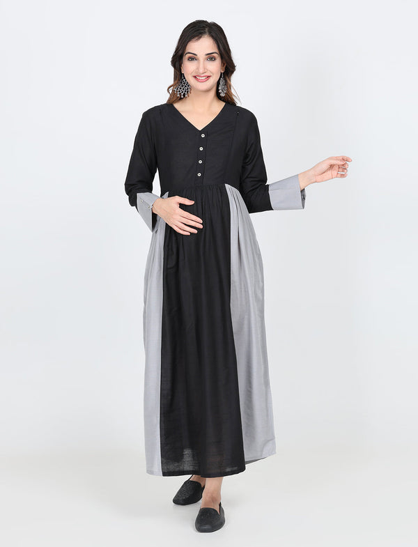 Charismomic Luna Color-Block Maternity and Nursing Dress