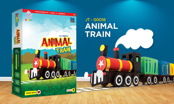 Cot and Candy Animal Train DIY Paper Art & Craft Kit - Jumboo Toys