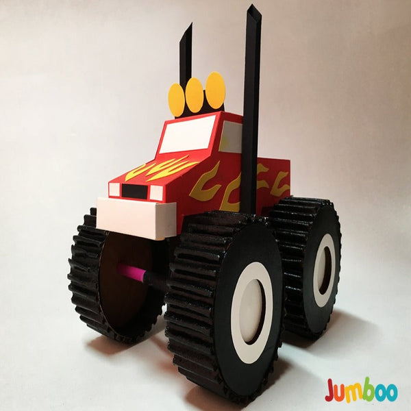 Cot and Candy Monster Truck DIY Paper Art & Craft Kit - Jumboo Toys