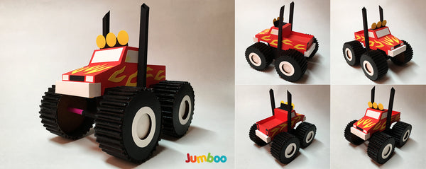 Cot and Candy Dumper Truck DIY Paper Art & Craft Kit - Jumboo Toys