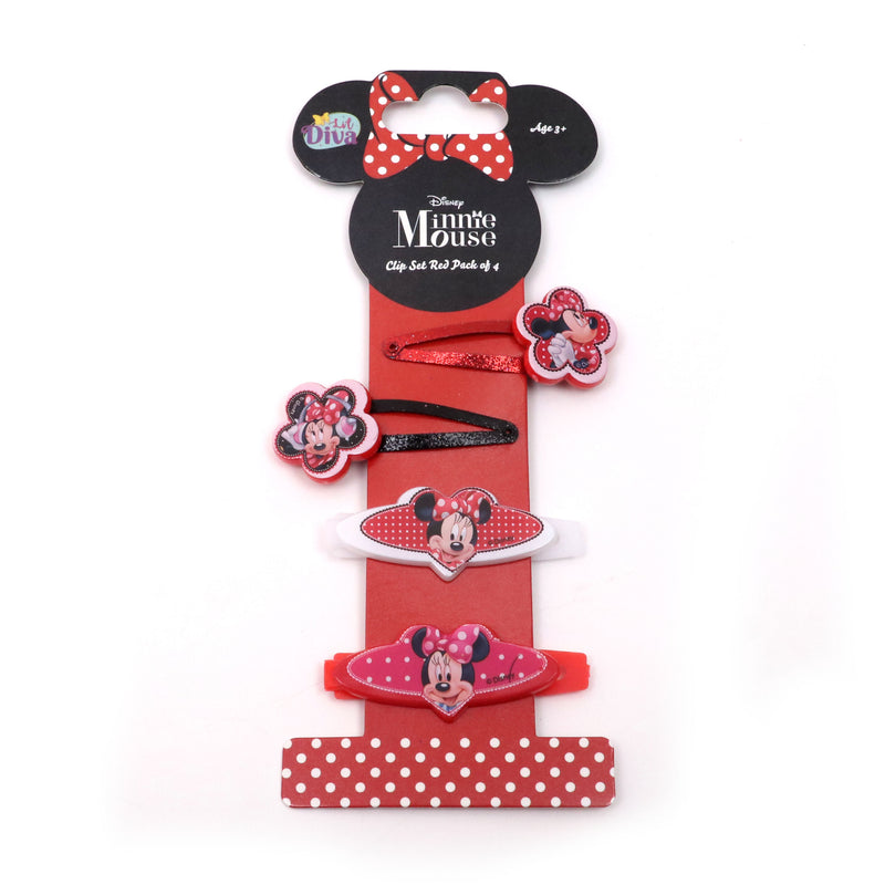Winmagic Minnie Mouse Clip Set Red Pack of 4
