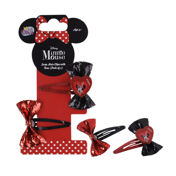 Winmagic Minnie Mouse Snap Hair Clips with Bow Pack of 2