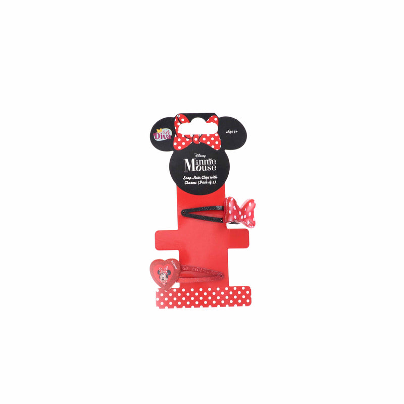 Winmagic Minnie Mouse Snap Hair Clips with charms Pack of 2