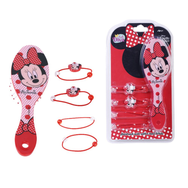 Winmagic Minnie Mouse Hairbrush with rubber band White