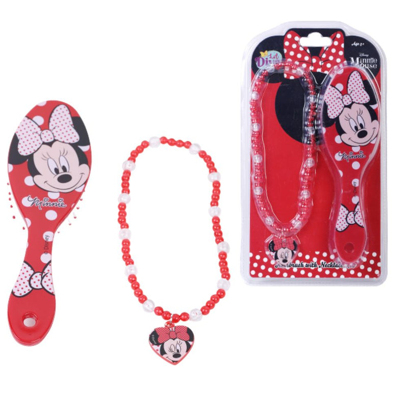 Winmagic Minnie Mouse Hairbrush with Necklace Red