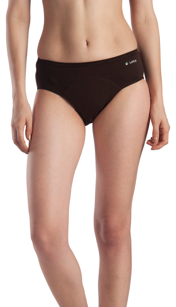 Lavos Bamboo Period Panty | Reusable Period Underwear | Leakproof Menstrual Panties LW1005-No Stain-Chacolate Brown