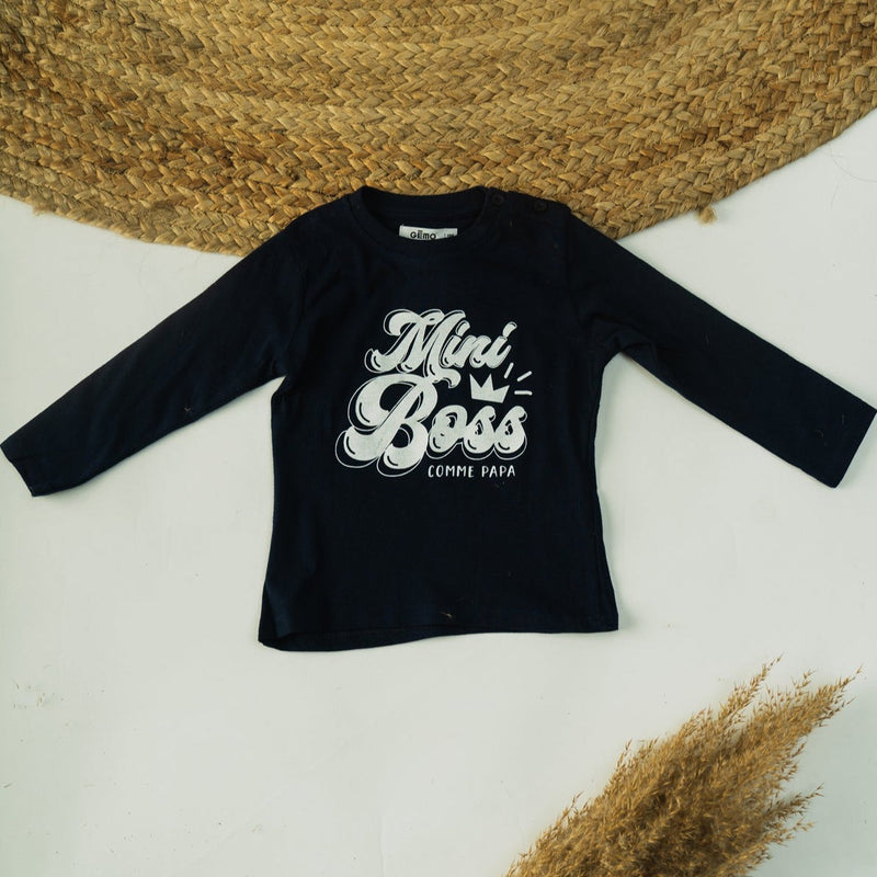 Cot and Candy Baby Printed Long Sleeve Mini Boss T-Shirt