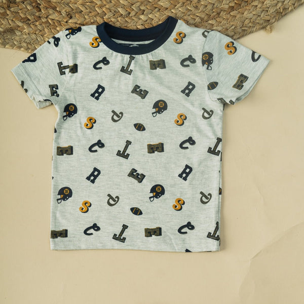 Cot and Candy Baby Alphabet Print Short Sleeve T-Shirt