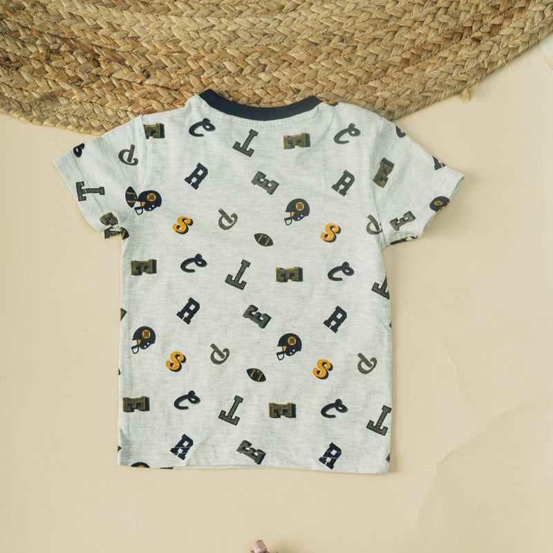 Cot and Candy Baby Alphabet Print Short Sleeve T-Shirt