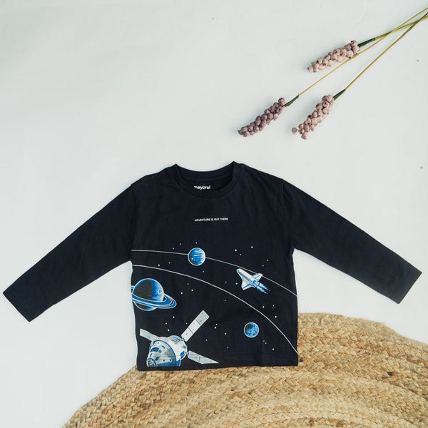 Cot and Candy Boys Space Print Full Sleeve T-Shirt