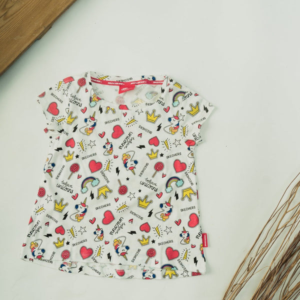 Cot and Candy Girls Printed Short Sleeve T-Shirt