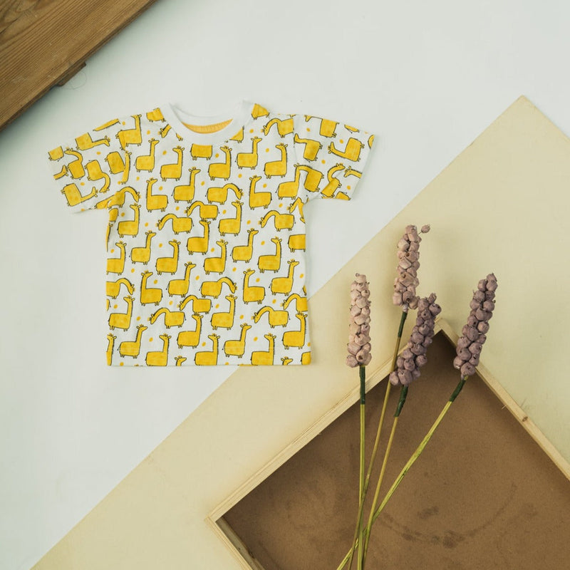 Cot and Candy Baby Girls Giraffe Print Short Sleeve T-Shirt