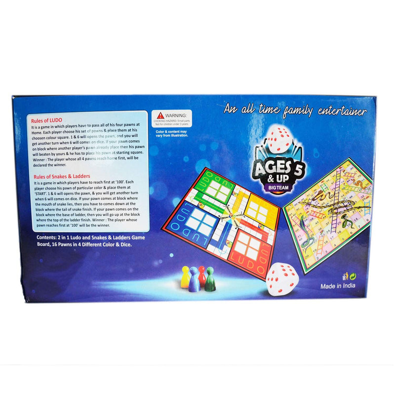 Planet of Toys Board Game Ludo and Snakes & Ladder Board Games for Kids - 2 in 1 Board Game - The Kids Circle