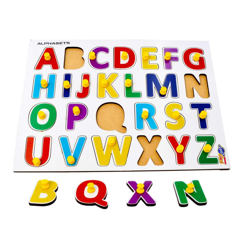 Planet of Toys English Upper Case Alphabet A-Z Educational Wooden Puzzle Game for Kids | Learning Toys for Kids Children Preschooler (Capital Alphabet) - The Kids Circle