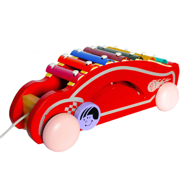 Planet of Toys Wooden Xylophone Musical Toys for Babies & Kids | Musical Instruments Toy for Kids (CAR) - The Kids Circle