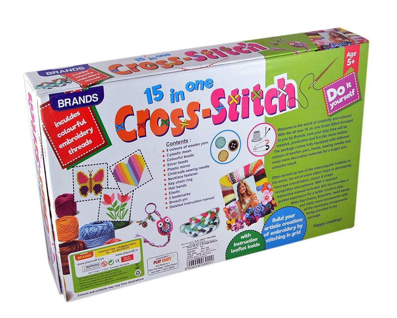 Planet of Toys DIY 15 in 1 Cross Stitch Art and Craft Kit for Girls - (Made in India) - The Kids Circle