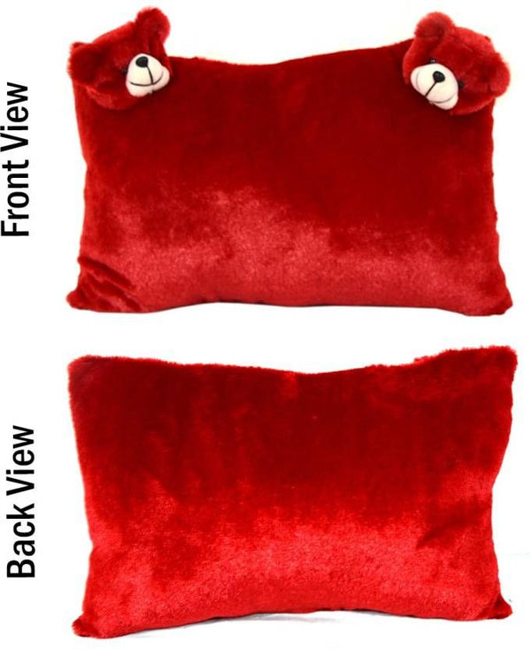 Planet of Toys 2 Face Teddy Pillow for Kids - Red - The Kids Circle