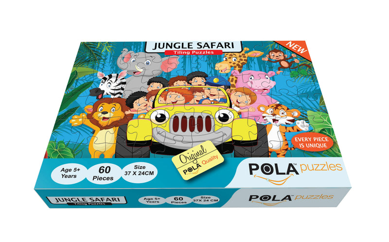 Pola Puzzles 60 Pieces Tiling Puzzles (Jigsaw Puzzles, Puzzles For Kids, Floor Puzzles), Puzzles For Kids Age 5 Years And Above. Size: 37 Cm X 24 Cm (Farm Franceiends & Jungle Safari) - The Kids Circle