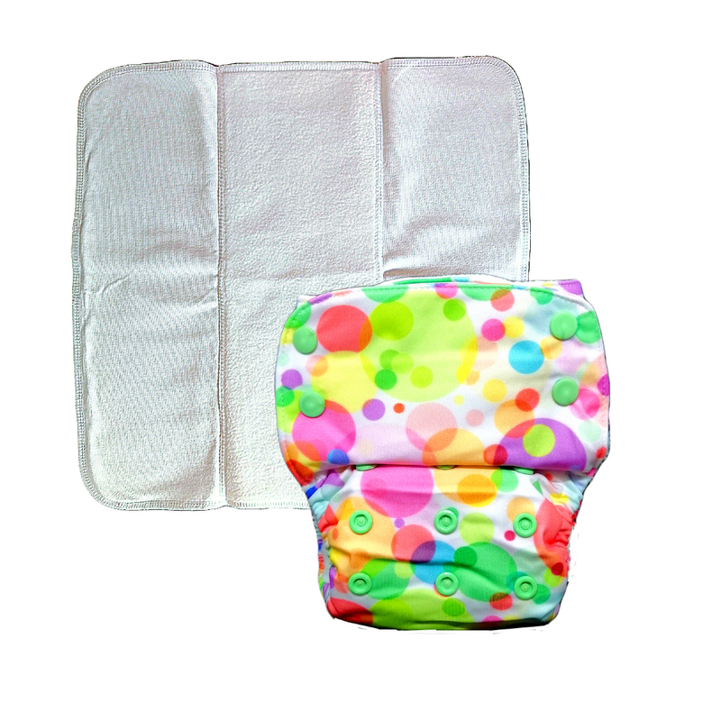 Polka Hues Nano Cloth Diaper with Prefolds Inserts